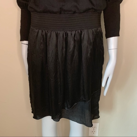 HUGO BOSS Orange Amirella Silk Blend Black Dress Zip Back Long Sleeve - Picture 9 of 16